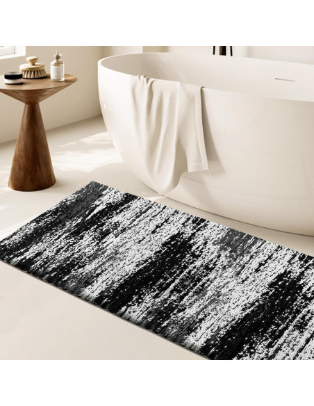Alfombra de Baño HDFK Negra 61x45 cm Antideslizante Lavable