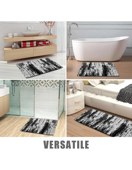 Alfombra de Baño HDFK Negra 61x45 cm Antideslizante Lavable