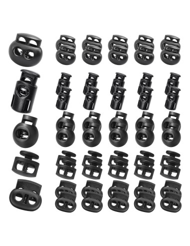 50 Cierres de Cuerda de Plástico con Resorte - 5 Estilos