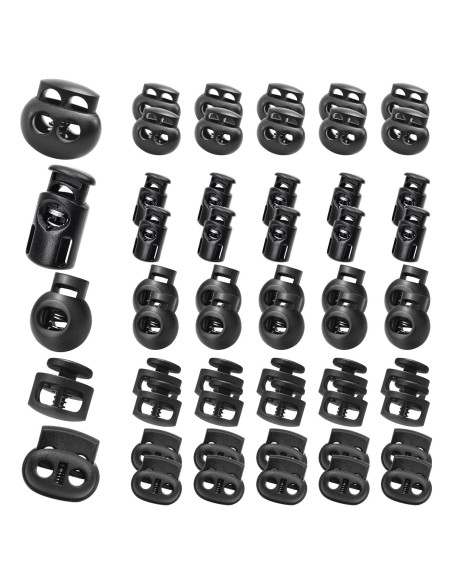 50 Cierres de Cuerda de Plástico con Resorte - 5 Estilos