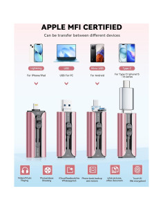 Unidad Flash USB 256GB ROSPE MFi para iPhone y Android 2