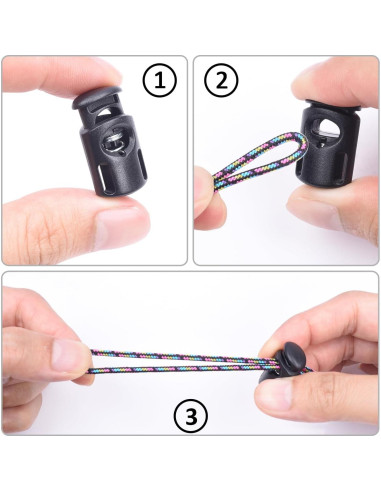 50 Cierres de Cuerda de Plástico con Resorte - 5 Estilos