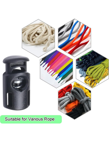 50 Cierres de Cuerda de Plástico con Resorte - 5 Estilos