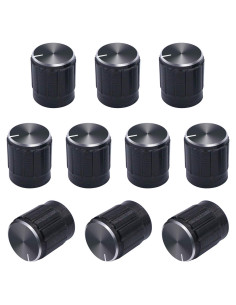 Perilla Rotativa Taiss 10pcs Eje Estriado 6mm Negro 15x16mm