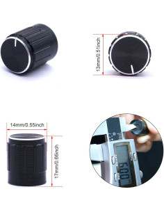 Perilla Rotativa Taiss 10pcs Eje Estriado 6mm Negro 15x16mm 2