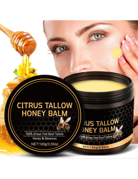 Bálsamo Hidratante de Manteca de Res y Miel Cruda 100g