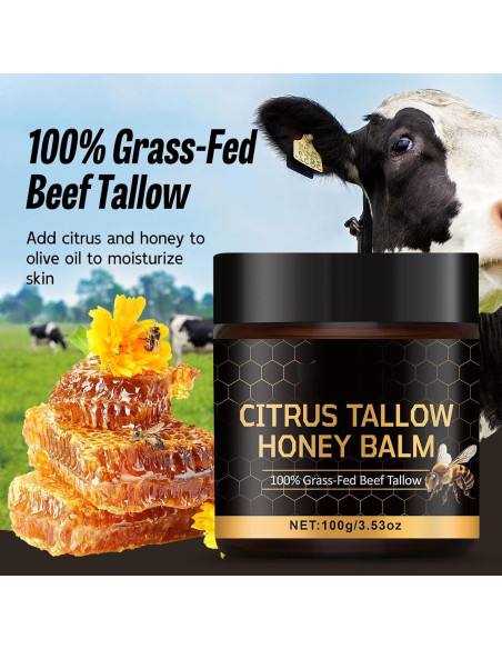 Bálsamo Hidratante de Manteca de Res y Miel Cruda 100g