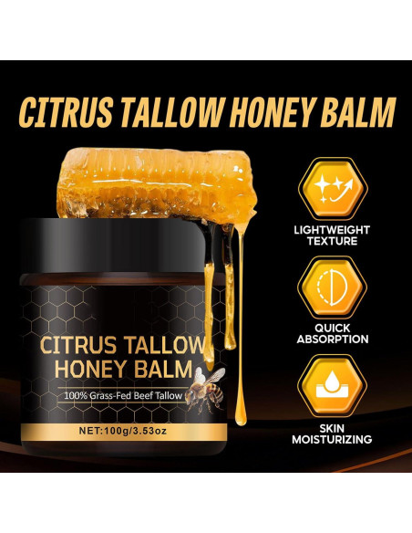 Bálsamo Hidratante de Manteca de Res y Miel Cruda 100g