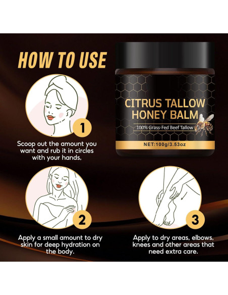 Bálsamo Hidratante de Manteca de Res y Miel Cruda 100g