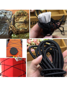 Cuerda Bungee Huouo 0.33cm x 7.62m Elástica Negra 2