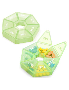 Organizador de Pastillas Semanal INVODA Verde 2PCS Grande