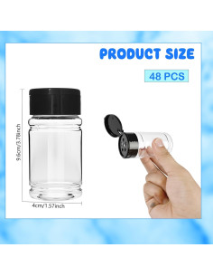 Paquete de 48 frascos de plástico para especias 80 ml Conagel 2