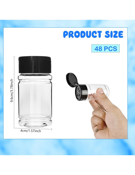Paquete de 48 frascos de plástico para especias 80 ml Conagel