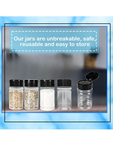 Paquete de 48 frascos de plástico para especias 80 ml Conagel