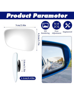 Espejos de Punto Ciego CIATBYYJ - 2 Piezas Universales 2