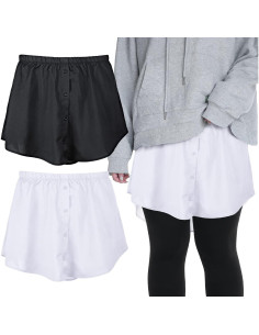 Extensor de Camisa para Mujeres 2 Pcs Ajustable Negro Blanco 2