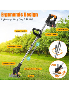 Desmalezadora eléctrica inalámbrica Xinweilan HT-902 1.36 kg 2