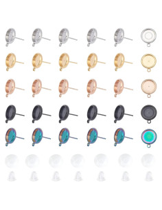 Bandeja Redonda para Pendientes UNICRAFTALE 10mm Acero Inoxidable