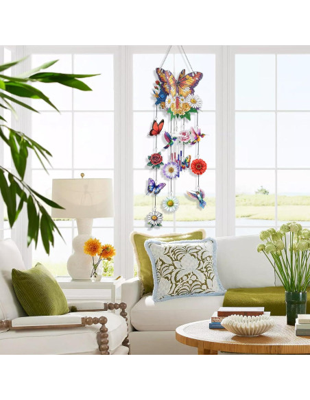 Campana de Viento LOMSIOY 3D Mariposa Acrílico DIY 72.9 cm