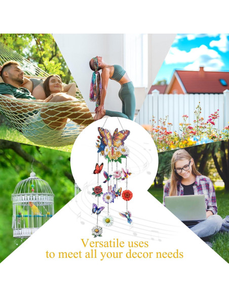 Campana de Viento LOMSIOY 3D Mariposa Acrílico DIY 72.9 cm
