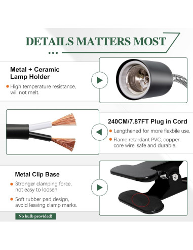 Lámpara de Calor E27 Puanticn para Reptiles y Plantas 75W