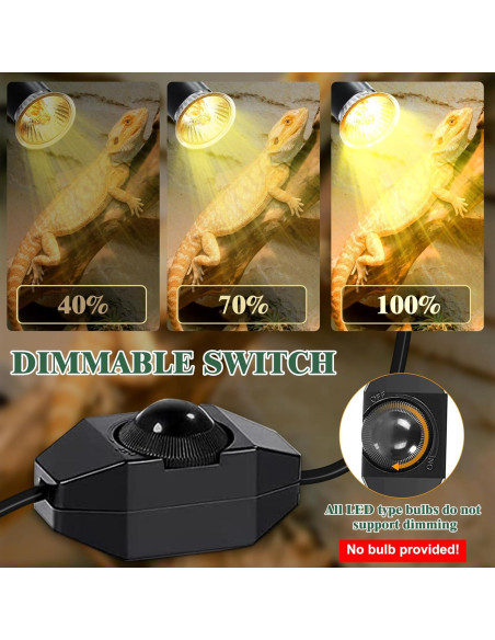 Lámpara de Calor E27 Puanticn para Reptiles y Plantas 75W