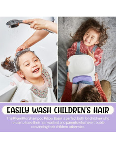 Tazón de Champú KAMKKO Gris para Niños y Adultos - Lavabo Portátil 2