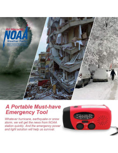 Radio de Emergencia Solar Accinouter ER-083 con Linterna LED 2