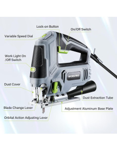 Sierra de Calar WORKPRO 850W 6 Velocidades 7 Hojas LED 2