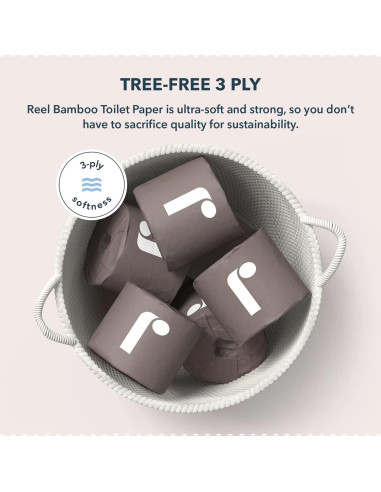 Papel Higiénico de Bambú Reel 12 Rollos 3 Capas Ecológico