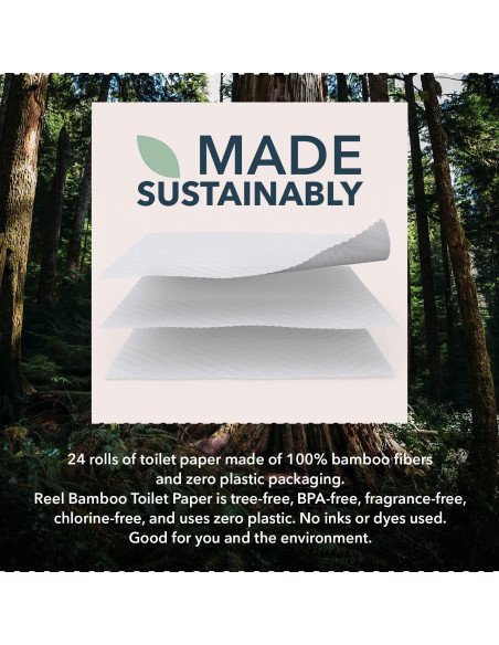 Papel Higiénico de Bambú Reel 12 Rollos 3 Capas Ecológico