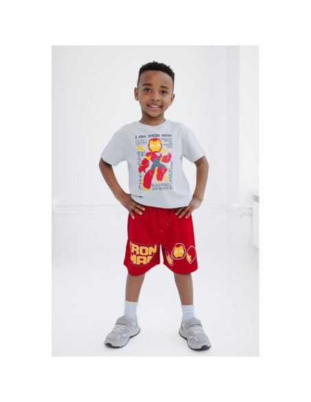 Conjunto camiseta y pantalones cortos Marvel para niños 2T-16