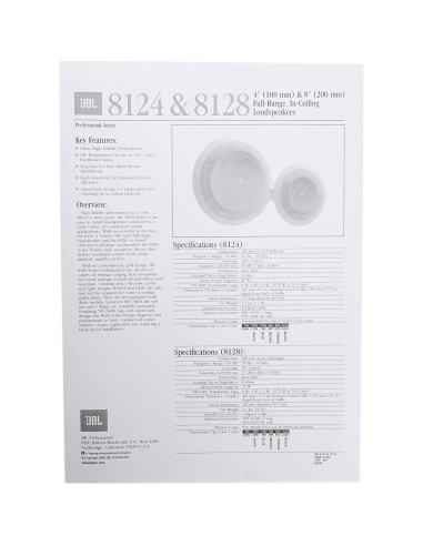Altavoces de Techo JBL 8128 - 4 Unidades 70V/100V 6W