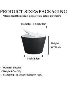 Almohadillas de Silicona Antideslizantes 1.2" 8 Piezas - Aislamiento 2