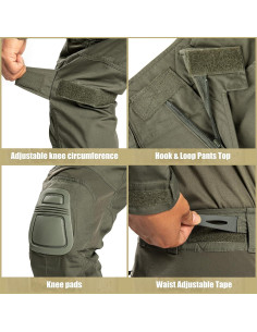 Pantalones Tácticos Militares G3 con Rodilleras Verde 30 2
