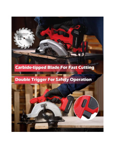 Sierra Circular Inalámbrica PowerSmart 20V 5-1/2" con Batería 2