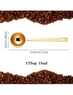 3 Cucharas Medidoras de Café FULANDL Acero Inoxidable 15ml 2