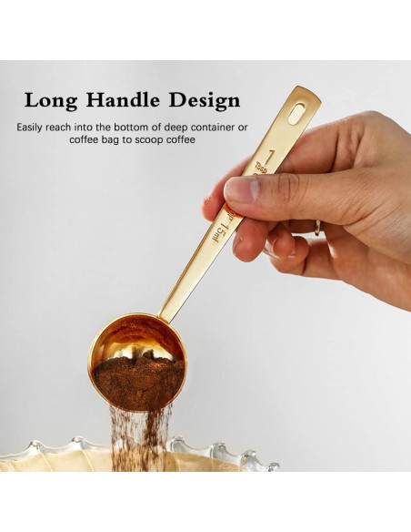 3 Cucharas Medidoras de Café FULANDL Acero Inoxidable 15ml