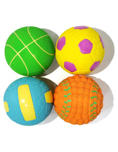 Pelotas Chirriantes para Perros KrauzPet 4 Paquete 6.1 cm