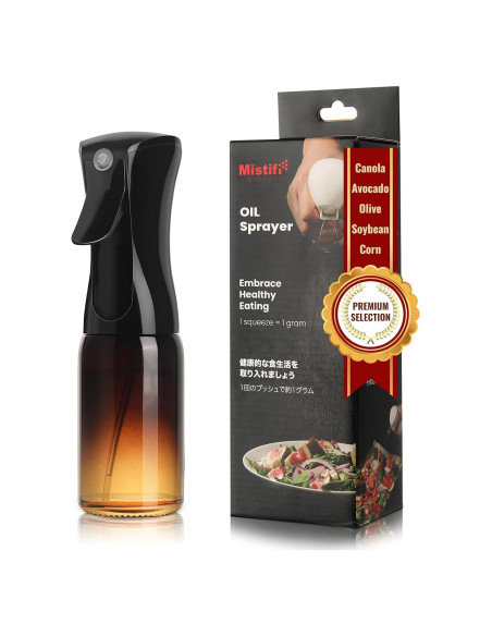 Botella Pulverizadora de Aceite Mistifi 150ml Vidrio Marrón