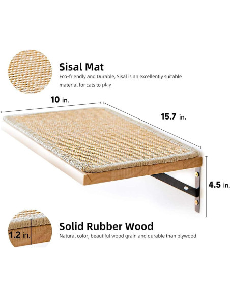 Estantería para Gatos FUKUMARU 40 x 25 cm Madera con Sisal