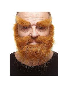 Bigote Autoadhesivo Realista Bigotes Jengibre 40x24cm