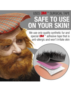 Bigote Autoadhesivo Realista Bigotes Jengibre 40x24cm 2