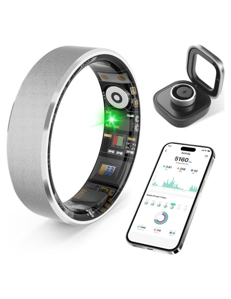 Anillo de Salud Inteligente PRXXHRI VR11 Monitoreo Cardíaco
