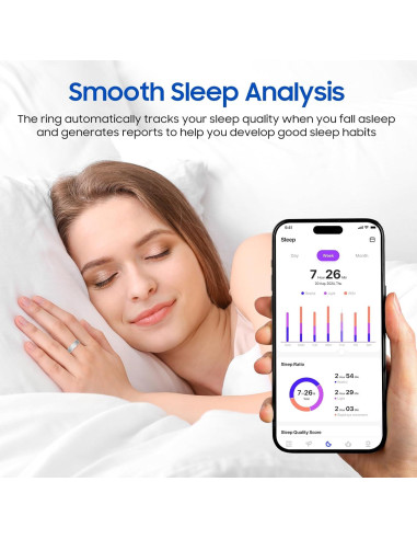 Anillo de Salud Inteligente PRXXHRI VR11 Monitoreo Cardíaco