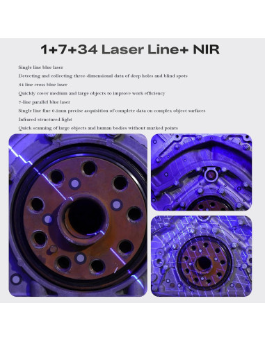 Escáner 3D Creality Sermoon S1 Inalámbrico 0.02mm Alta Precisión