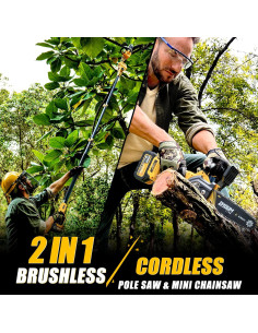 Sierra de Poste Inalámbrica IMOUMLIVE 8" con Motosierra 21V 2