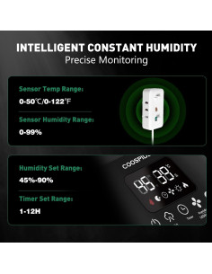 Humidificador Coospider 5L Ultrasonido Control Remoto Negro 2