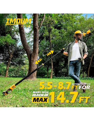 Sierra de Poste Inalámbrica IMOUMLIVE 8" con Motosierra 21V