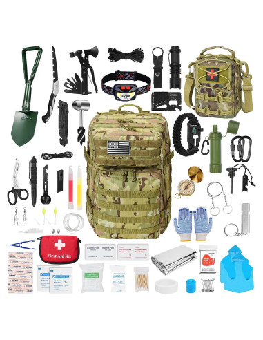 Kit de Supervivencia YEWODE 45L con Primeros Auxilios